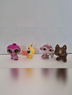 LPS Littlest Pet Shop Toy Lot German Shepherd, Butterfly, Monkey, Sloth